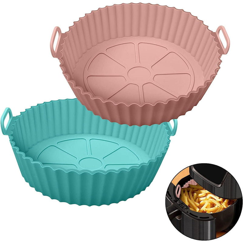 2-Piece Set: Reusable Silicone Air Fryer Liners Kitchen Tools & Gadgets - DailySale