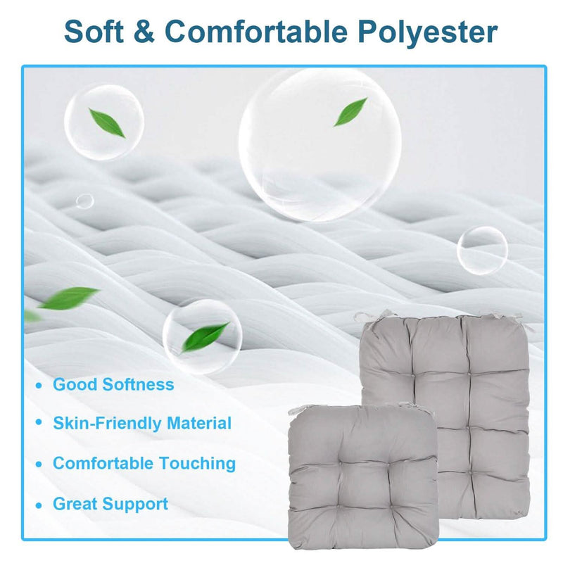 2-Piece Set: Rocking Chair Cushion with Non-Slip Ties Polyester Fiber Filling Furniture & Decor - DailySale