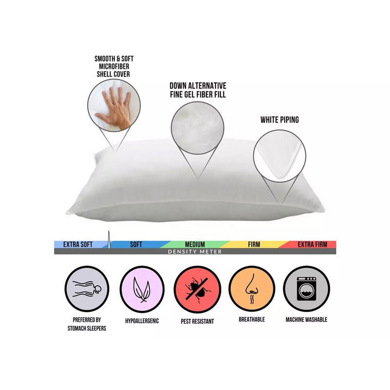 2-Piece Set: Signature Plush Allergy Resistant Sleeper Gel Fiber Pillow Bedding - DailySale
