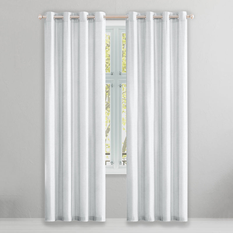 2-Piece Set: Solid Blackout Thermal Window Curtain Pair Panel Furniture & Decor Silver - DailySale