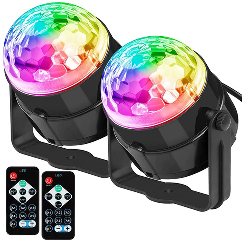 2-Piece Set: Sound Activated Party Lights with Remote Indoor Lighting & Decor - DailySale