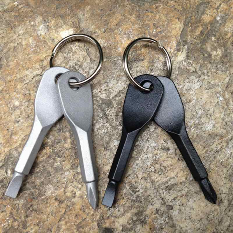 2-Piece Set: Stainless Keychain Pocket Tool Screwdriver Set Home Improvement - DailySale