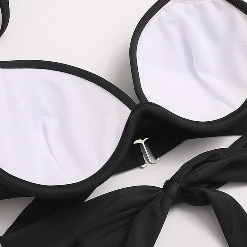 2-Piece Set: Women's Swimwear Bikini Push Up Open Back Solid Color Women's Swimwear & Lingerie - DailySale