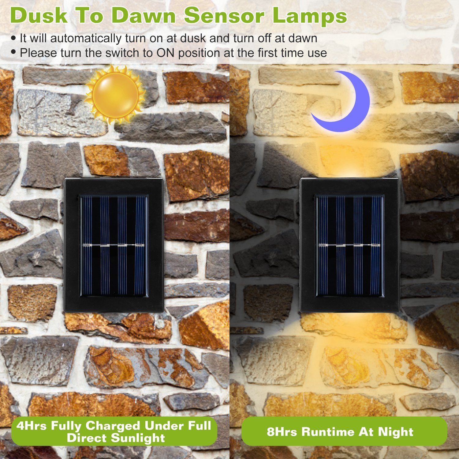 2-Piece: Solar Deck Outdoor Lights Outdoor Lighting - DailySale