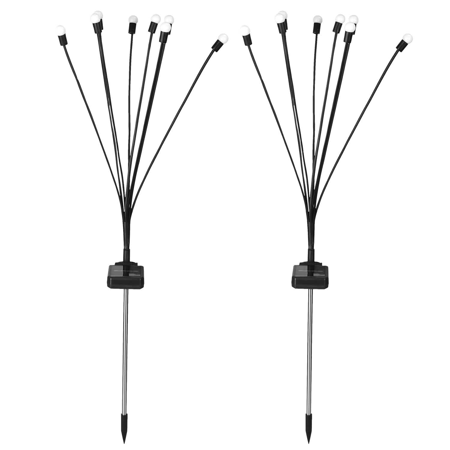 2-Piece: Solar Firefly Lights Swaying Decorative Pathway Lamp String & Fairy Lights - DailySale