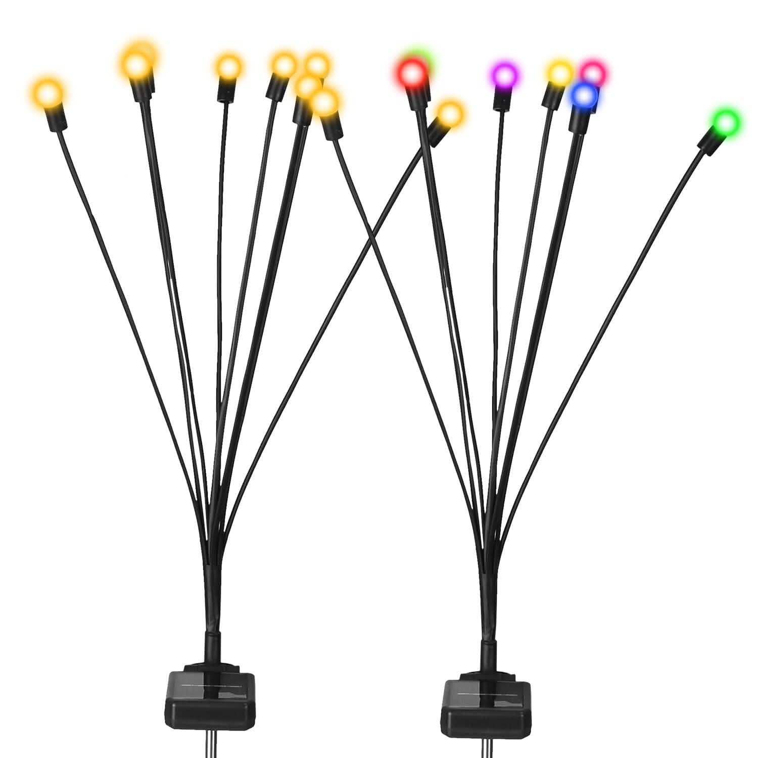 2-Piece: Solar Firefly Lights Swaying Decorative Pathway Lamp String & Fairy Lights - DailySale