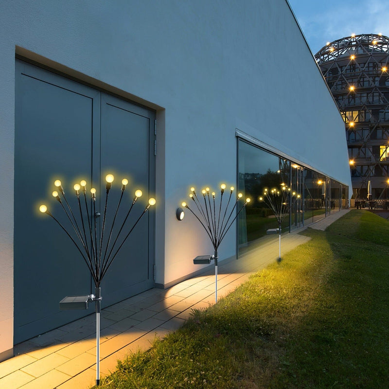 2-Piece: Solar Firefly Lights Swaying Decorative Pathway Lamp