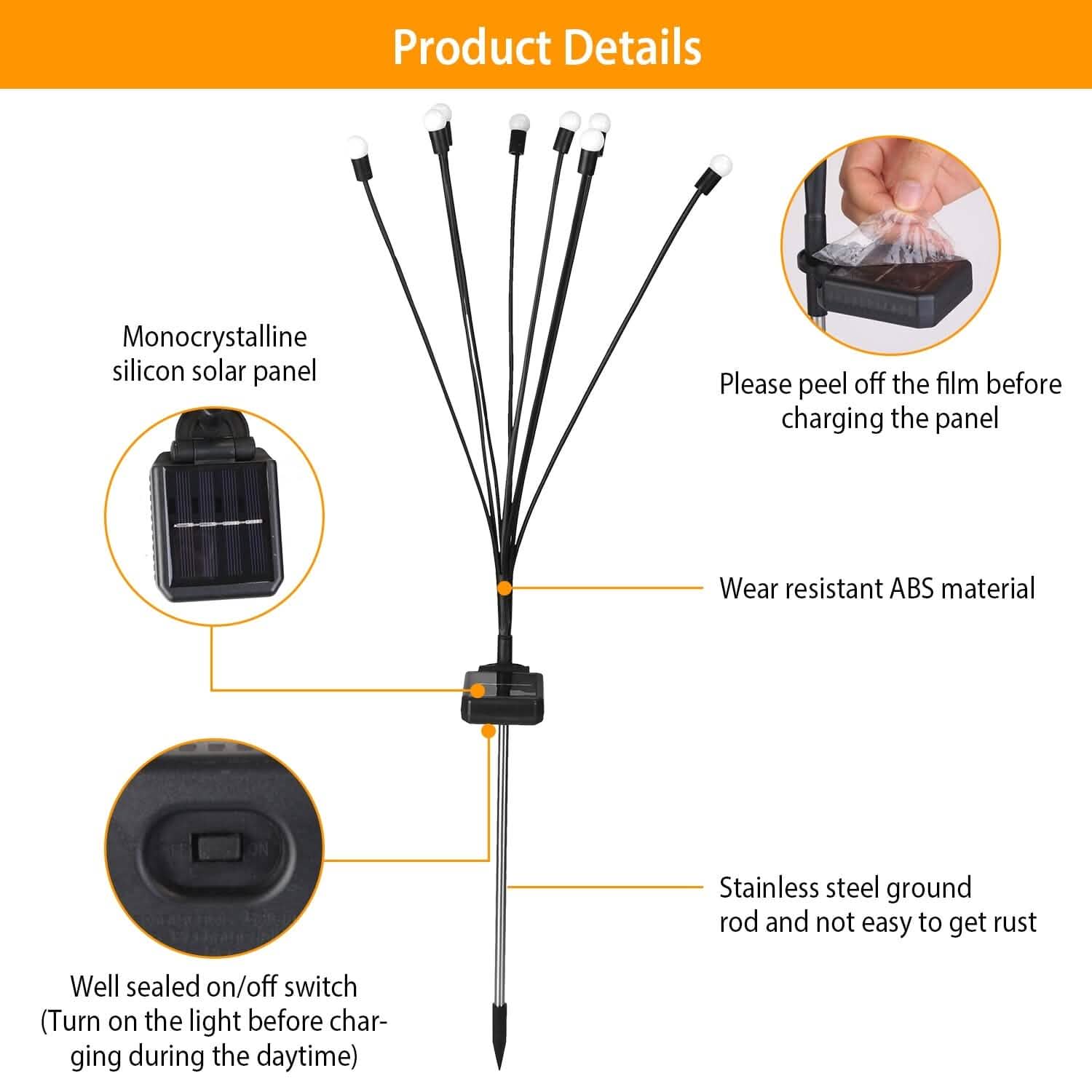 2-Piece: Solar Firefly Lights Swaying Decorative Pathway Lamp String & Fairy Lights - DailySale