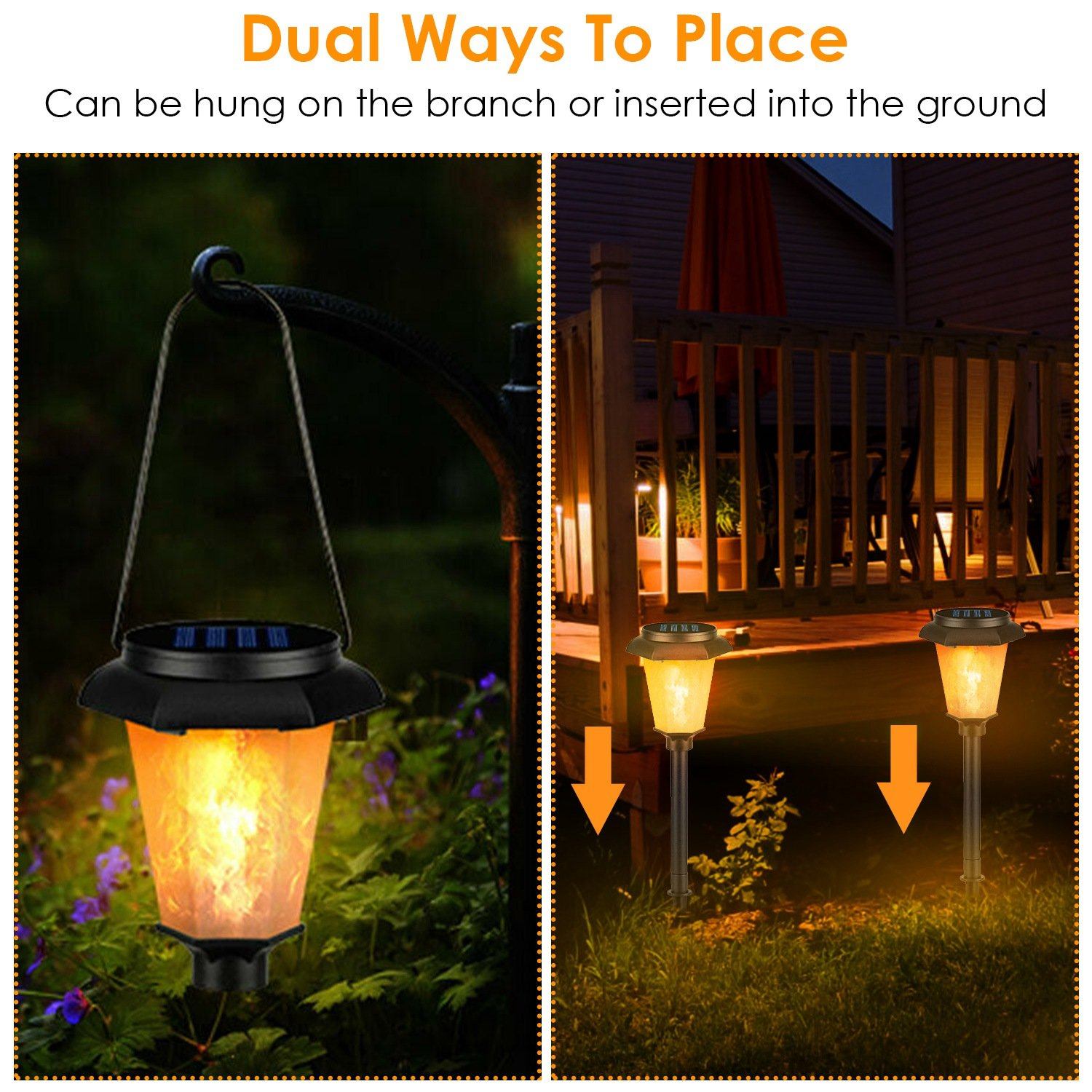 2-Piece: Solar Flame Torch Light Outdoor Lighting - DailySale