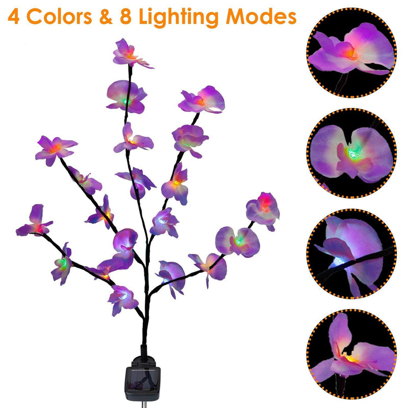 2-Piece: Solar Powered Garden Light Orchid Garden & Patio - DailySale