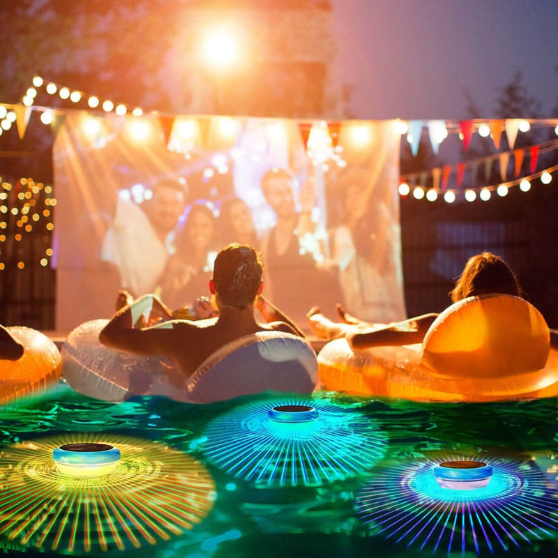 2-Piece: Solar Powered LED Pool Light Gradient Multicolor Changing Outdoor Lighting - DailySale