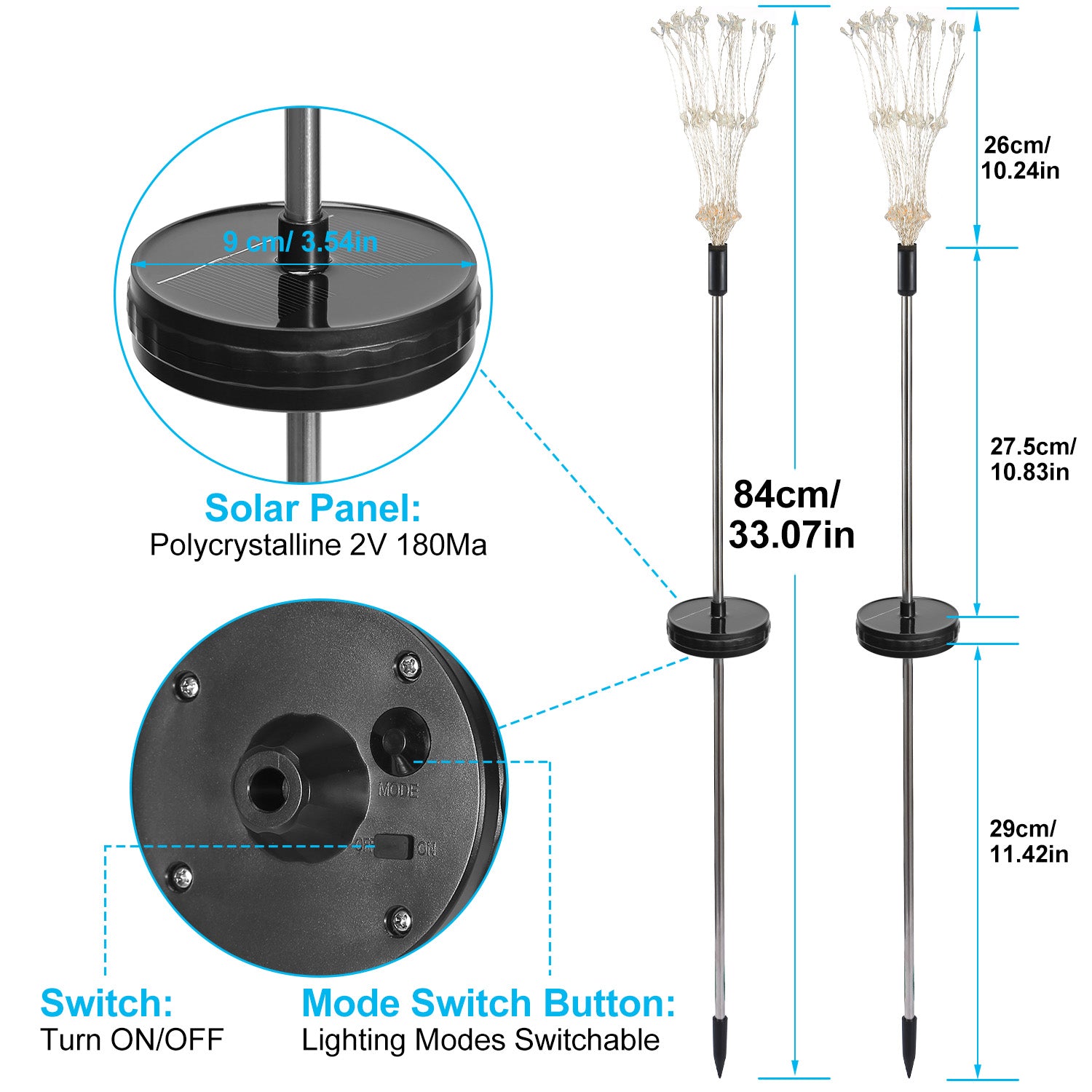 2-Piece: Solar Powered Starburst Garden Lights Garden & Patio - DailySale