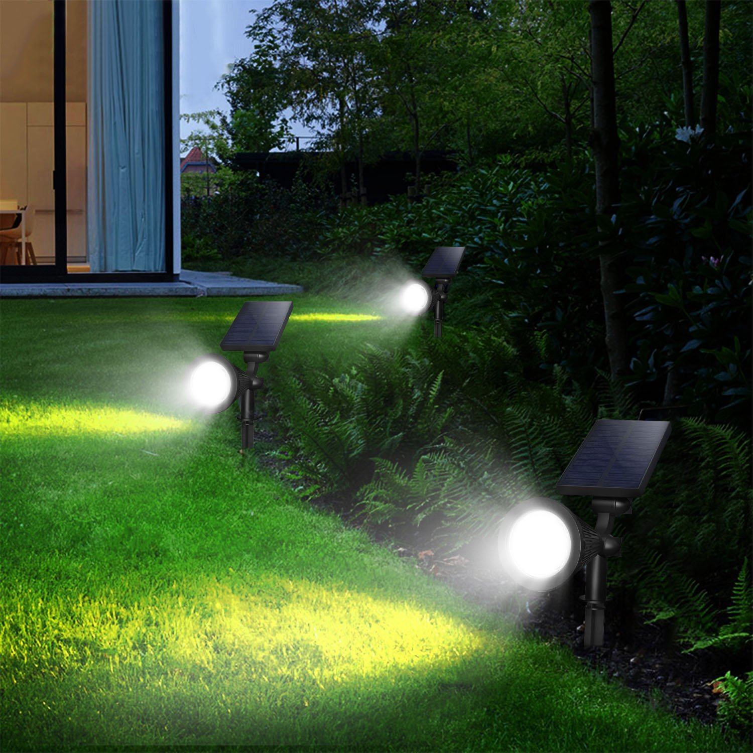 2-Piece: Solar Spotlight Outdoor Dusk Waterproof Garden & Patio - DailySale