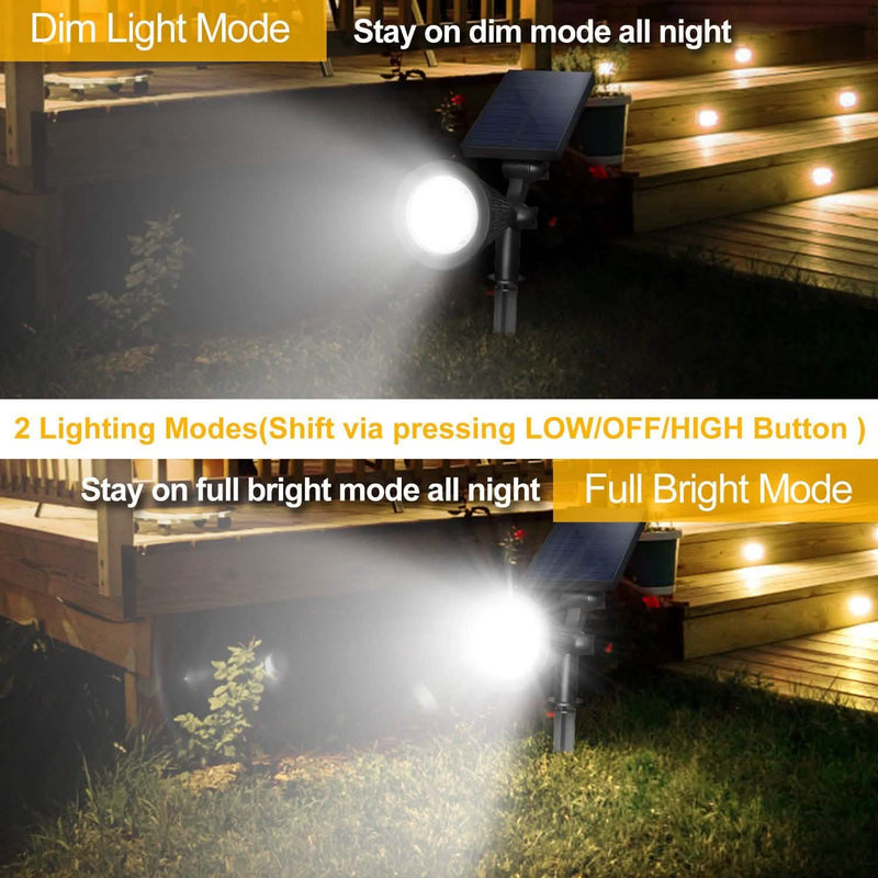 2-Piece: Solar Spotlight Outdoor Dusk Waterproof Garden & Patio - DailySale