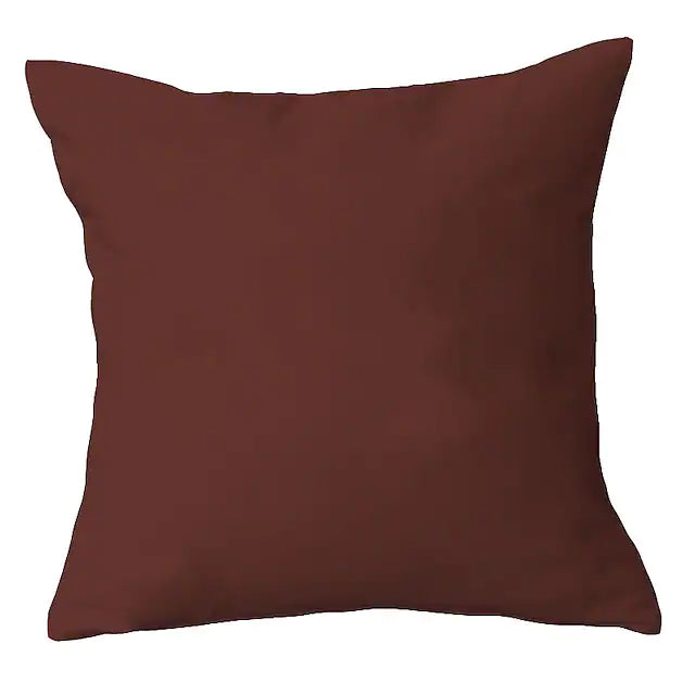 2-Piece: Solid Colored Simple Square Pillowcases Bedding Coffee - DailySale