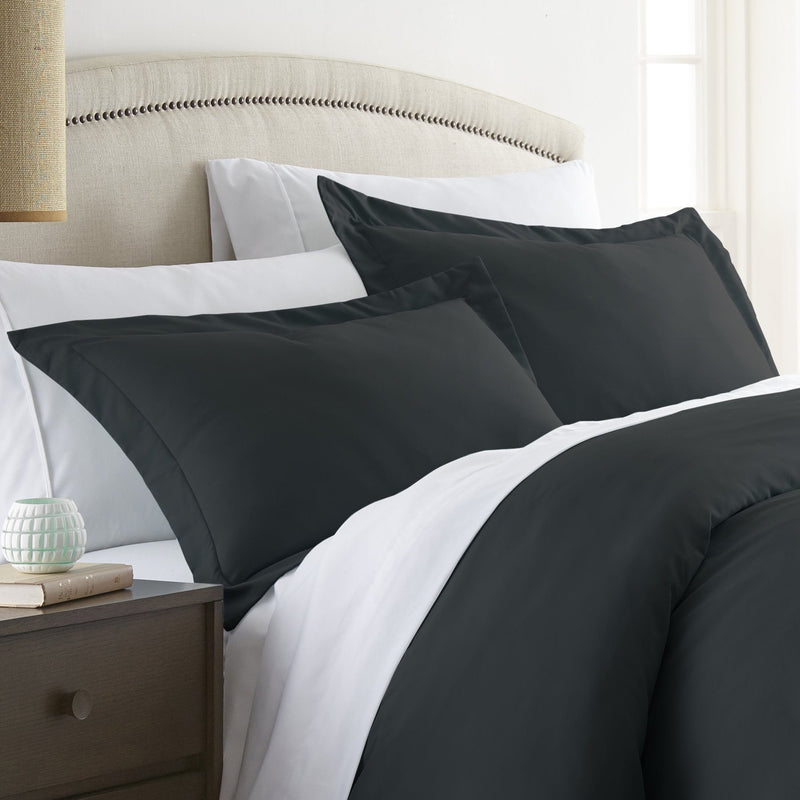 2-Piece: Solid Pillow Sham Set Bedding Black Standard - DailySale