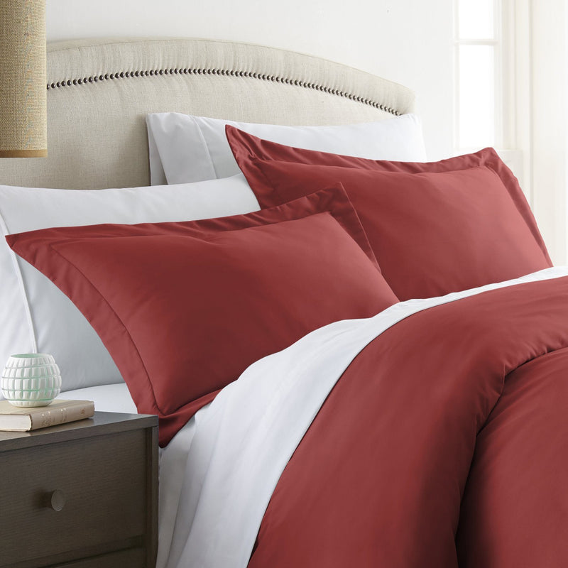 2-Piece: Solid Pillow Sham Set Bedding Burgundy Standard - DailySale
