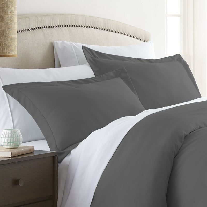 2-Piece: Solid Pillow Sham Set Bedding Gray Standard - DailySale