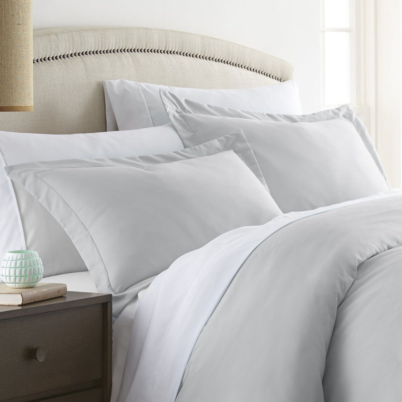 2-Piece: Solid Pillow Sham Set Bedding Light Gray Standard - DailySale