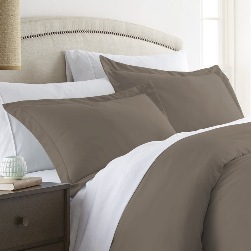 2-Piece: Solid Pillow Sham Set Bedding Taupe Standard - DailySale