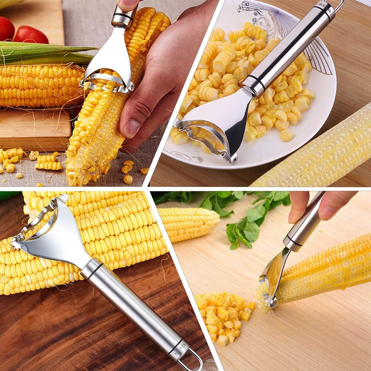 2-Piece: Stainless Steel Corn Cob Peelers Kitchen Tools & Gadgets - DailySale