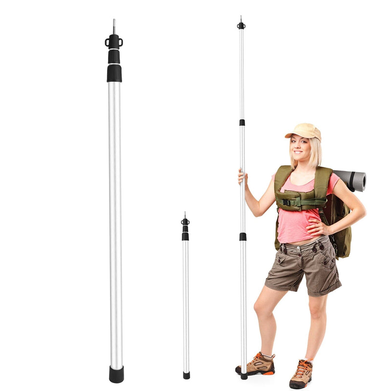 2-Piece: Telescoping Tarp Poles Portable Aluminum Awning Poles Sports & Outdoors - DailySale