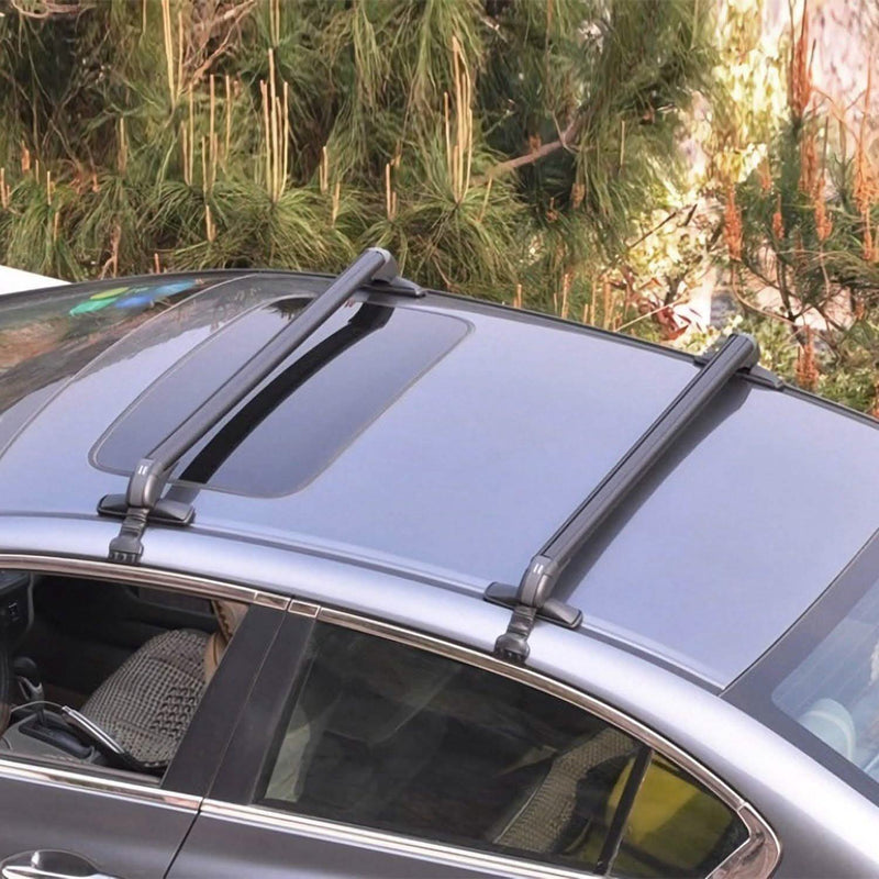 2-Piece Universal 110CM/43-Inch Car Roof Rack Cross Bar installed on a car rooftop