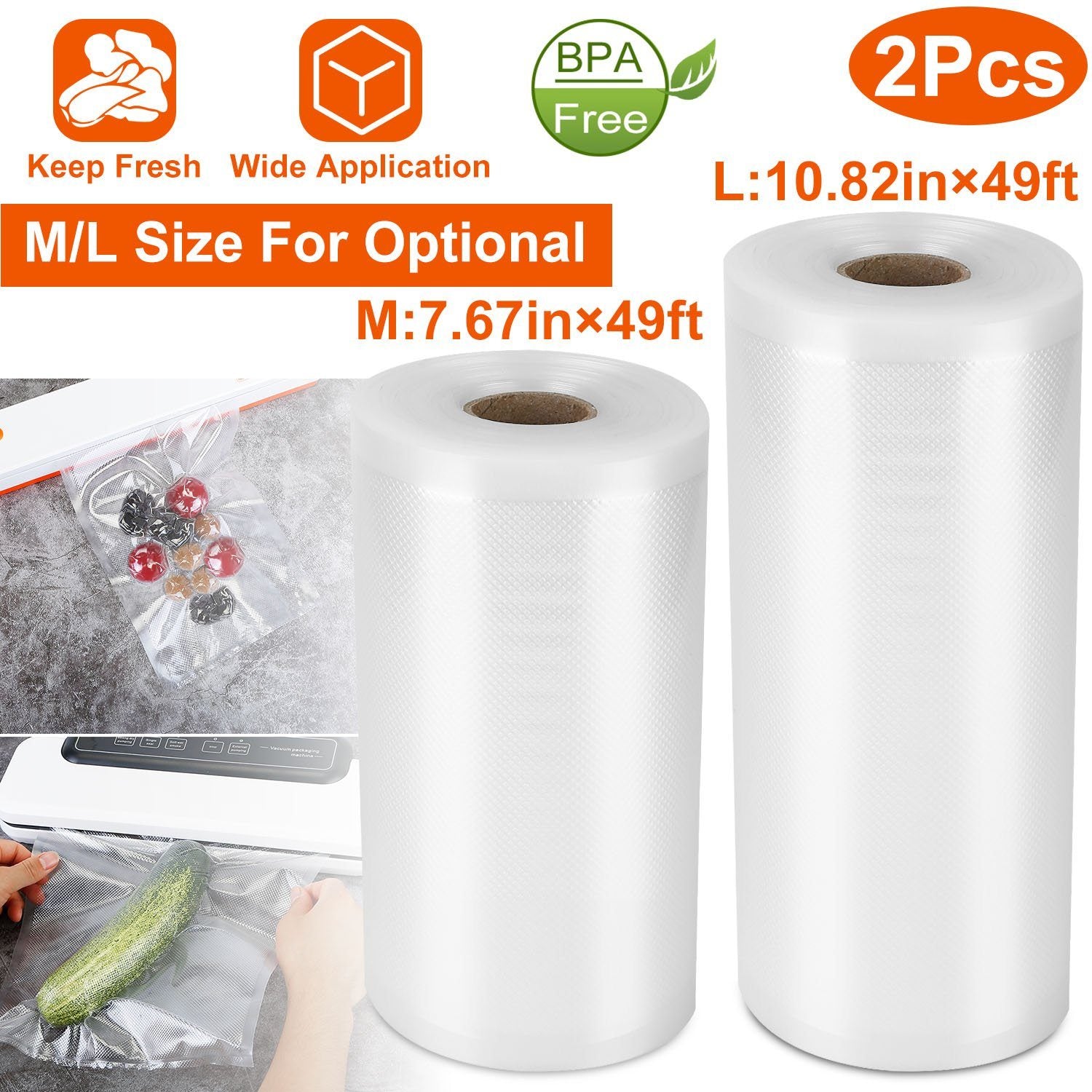 2-Piece: Vacuum Sealer Bag Rolls Kitchen & Dining - DailySale