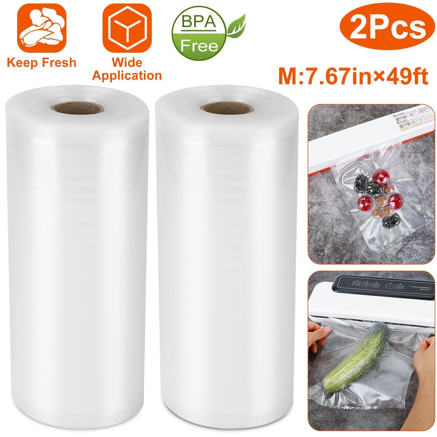 2-Piece: Vacuum Sealer Bag Rolls Kitchen & Dining - DailySale