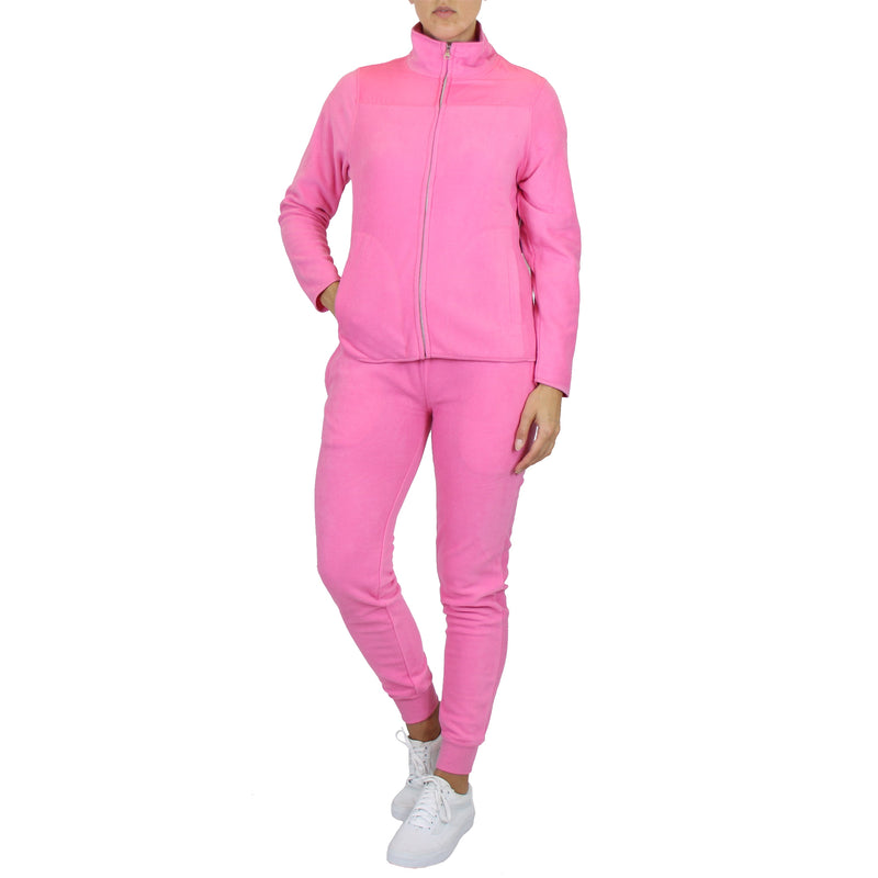 2-Piece: Women's Fashion Sweater and Jogger Polar Fleece Matching Set Women's Tops Pink S - DailySale