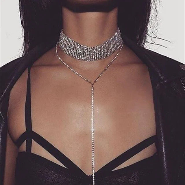 2-Piece: Women's Synthetic Diamond Y Necklace Necklaces - DailySale
