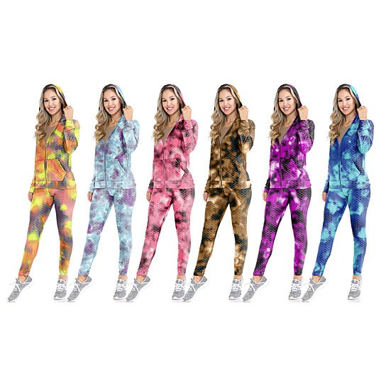 2-Piece: Women's Textured Anti Cellulite Body Shaping Jogger Tracksuit with Hoodie Women's Loungewear - DailySale