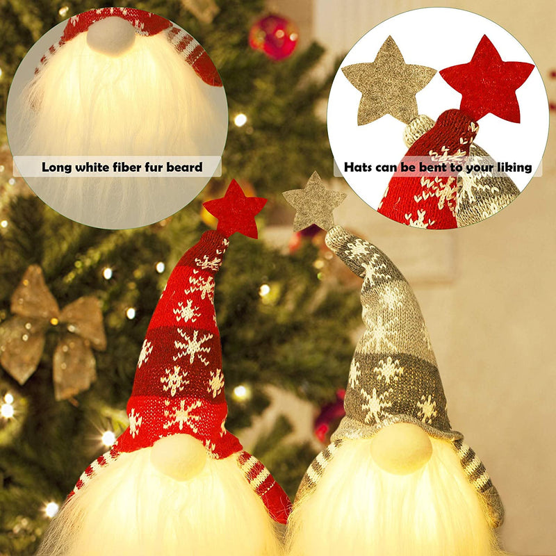2-Pieces: 11" Lighted Christmas Gnome Santa Holiday Decor & Apparel - DailySale