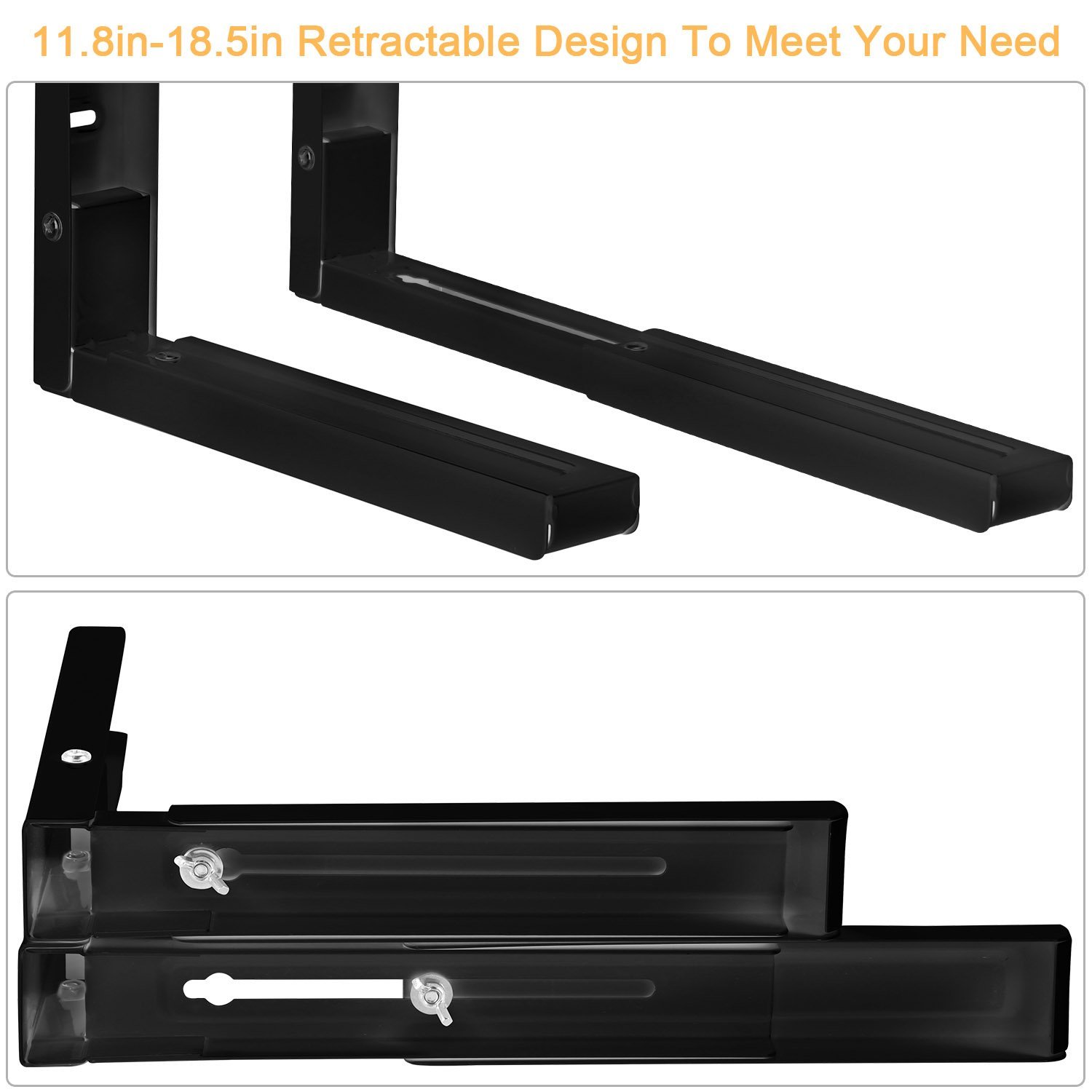 2-Pieces: Adjustable Wall Mount Microwave Brackets Kitchen & Dining - DailySale