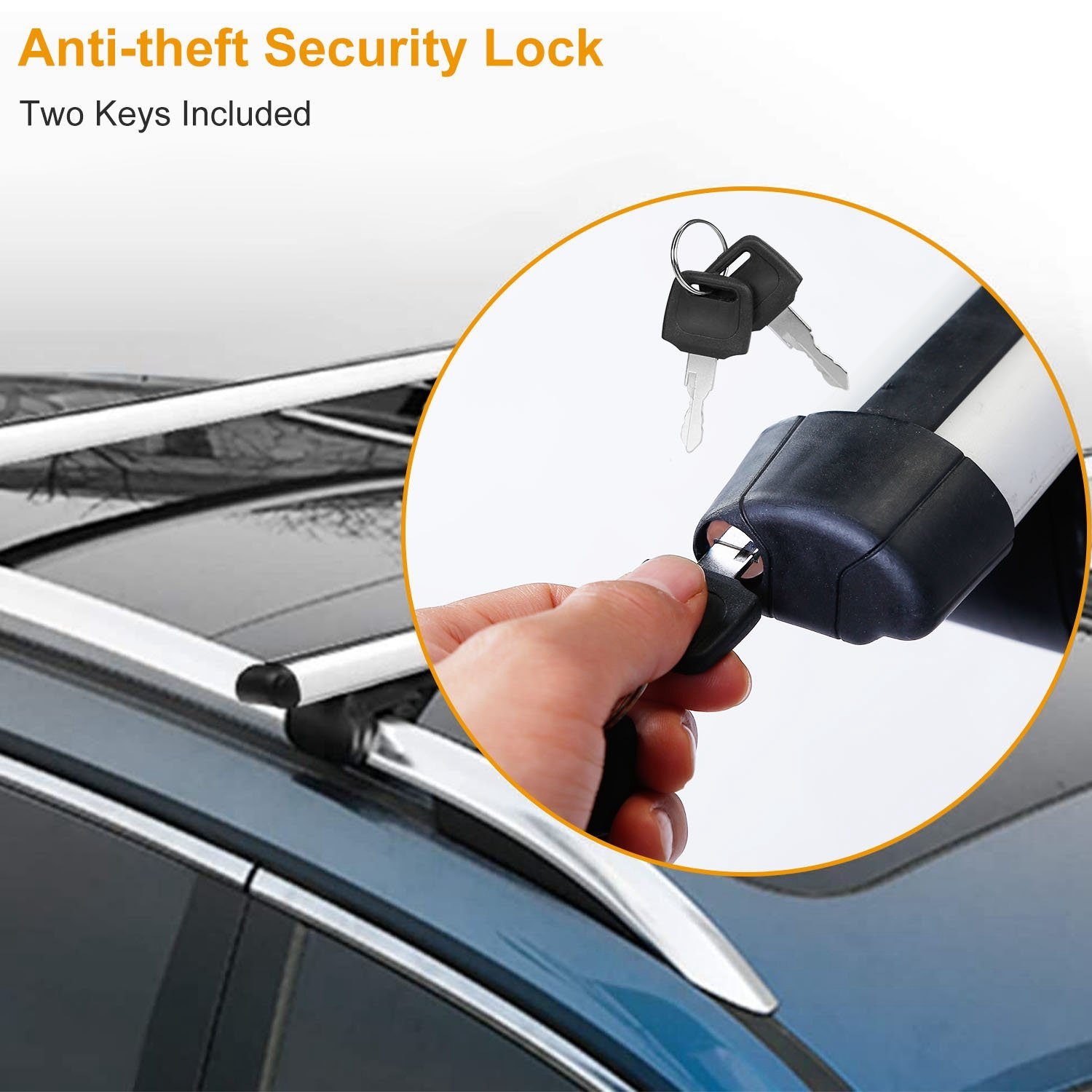 2-Pieces: Car Roof Top Crossbar Rack Automotive - DailySale