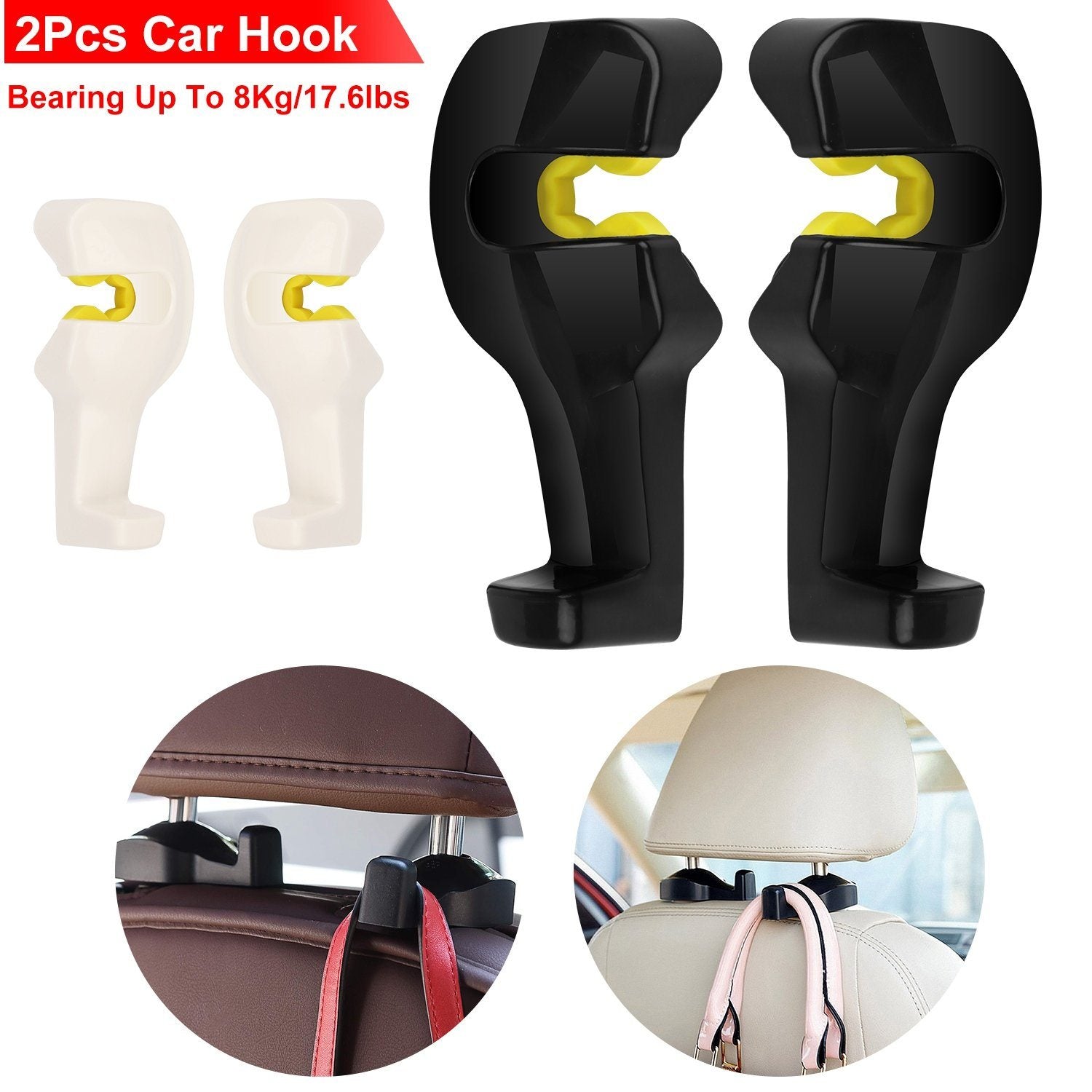 2-Pieces: Car Seat Headrest Hanger Automotive - DailySale