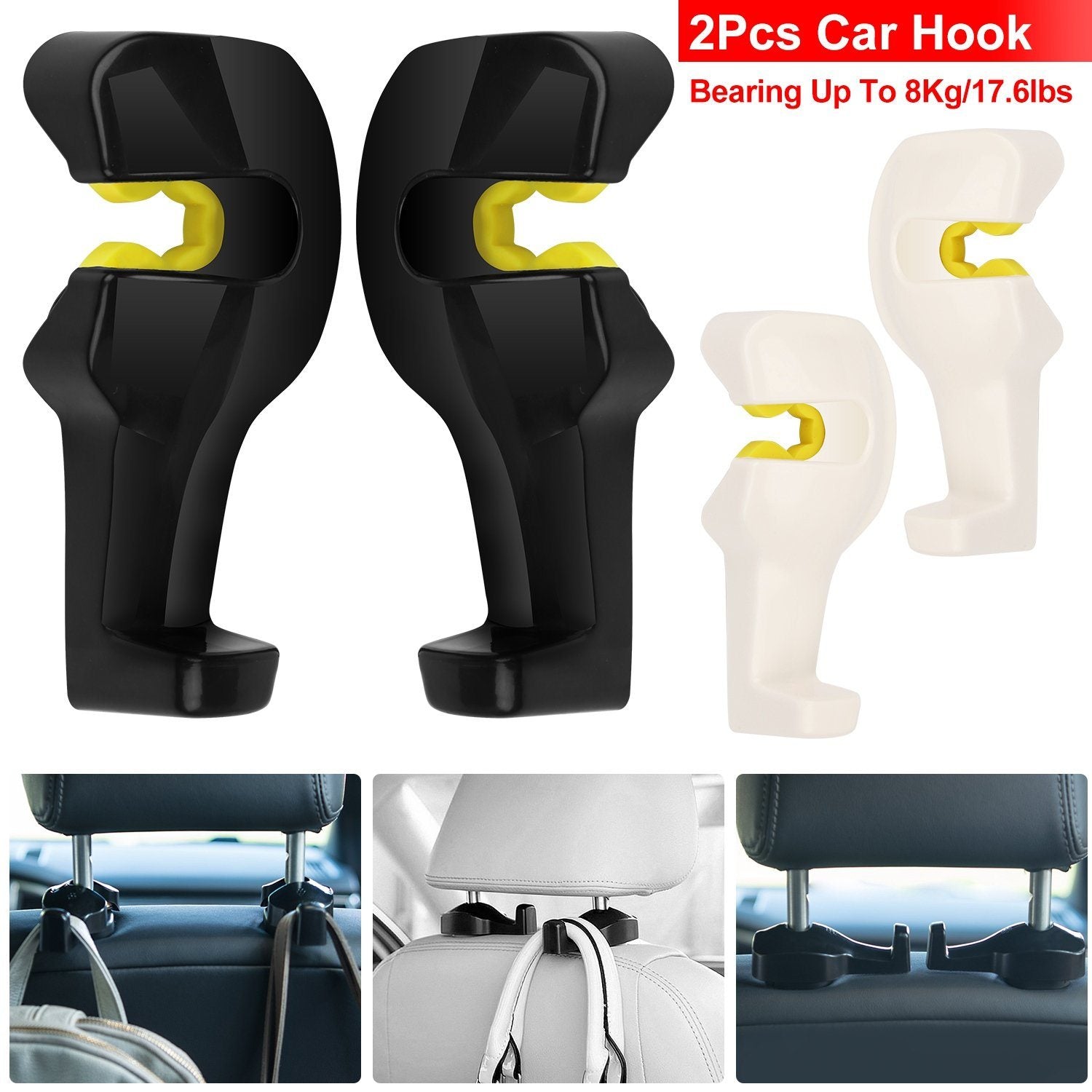 2-Pieces: Car Seat Headrest Hanger Automotive - DailySale