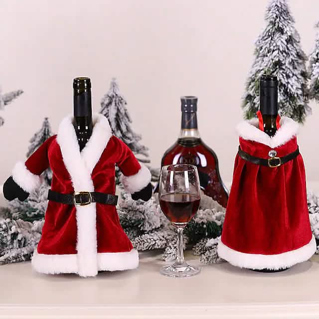 2-Pieces: Christmas Wine Bottle Cover Merry Christmas Decor Holiday Decor & Apparel - DailySale