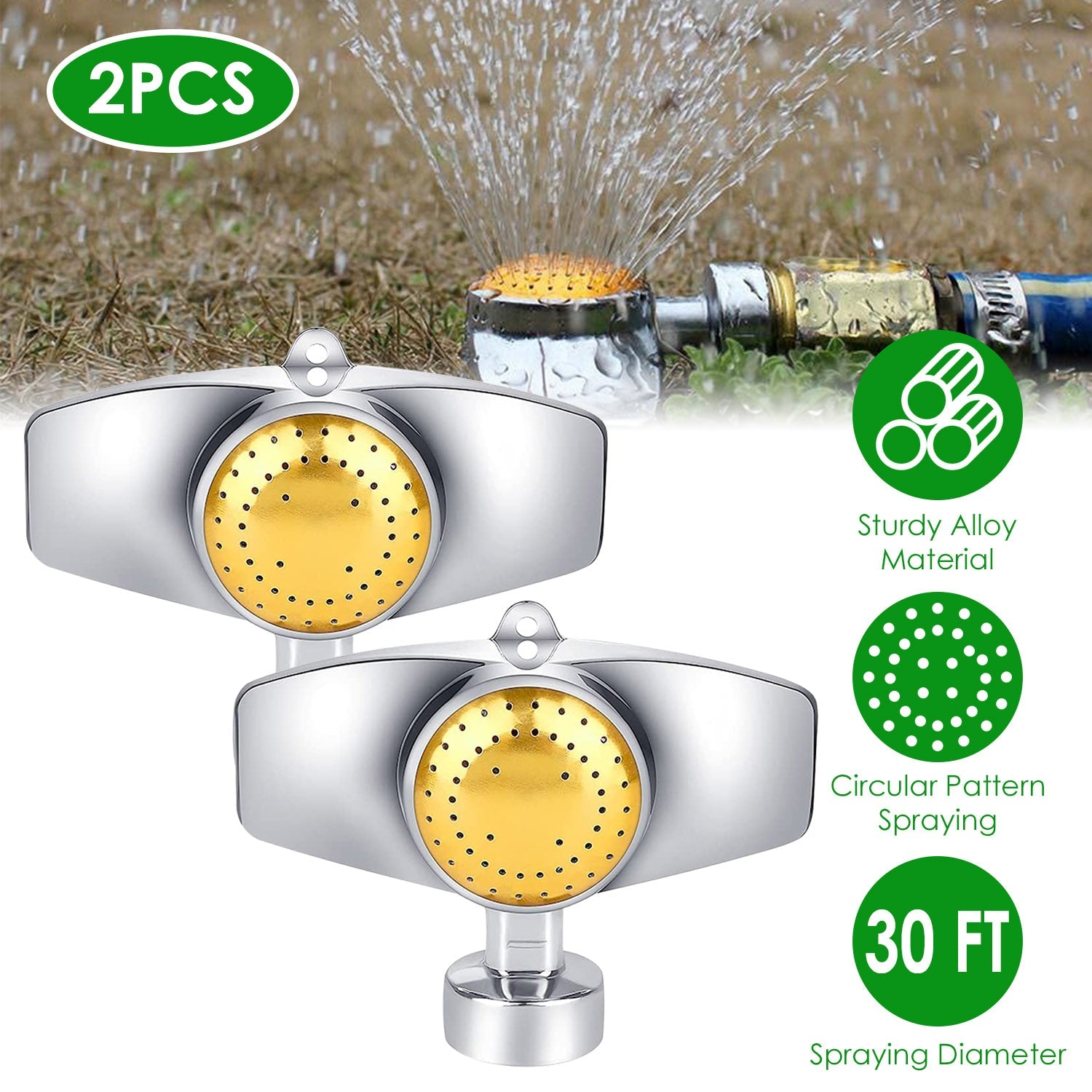 2-Pieces: Circular Spot Sprinkler 60 Degree with Gentle Water Flow Garden & Patio - DailySale