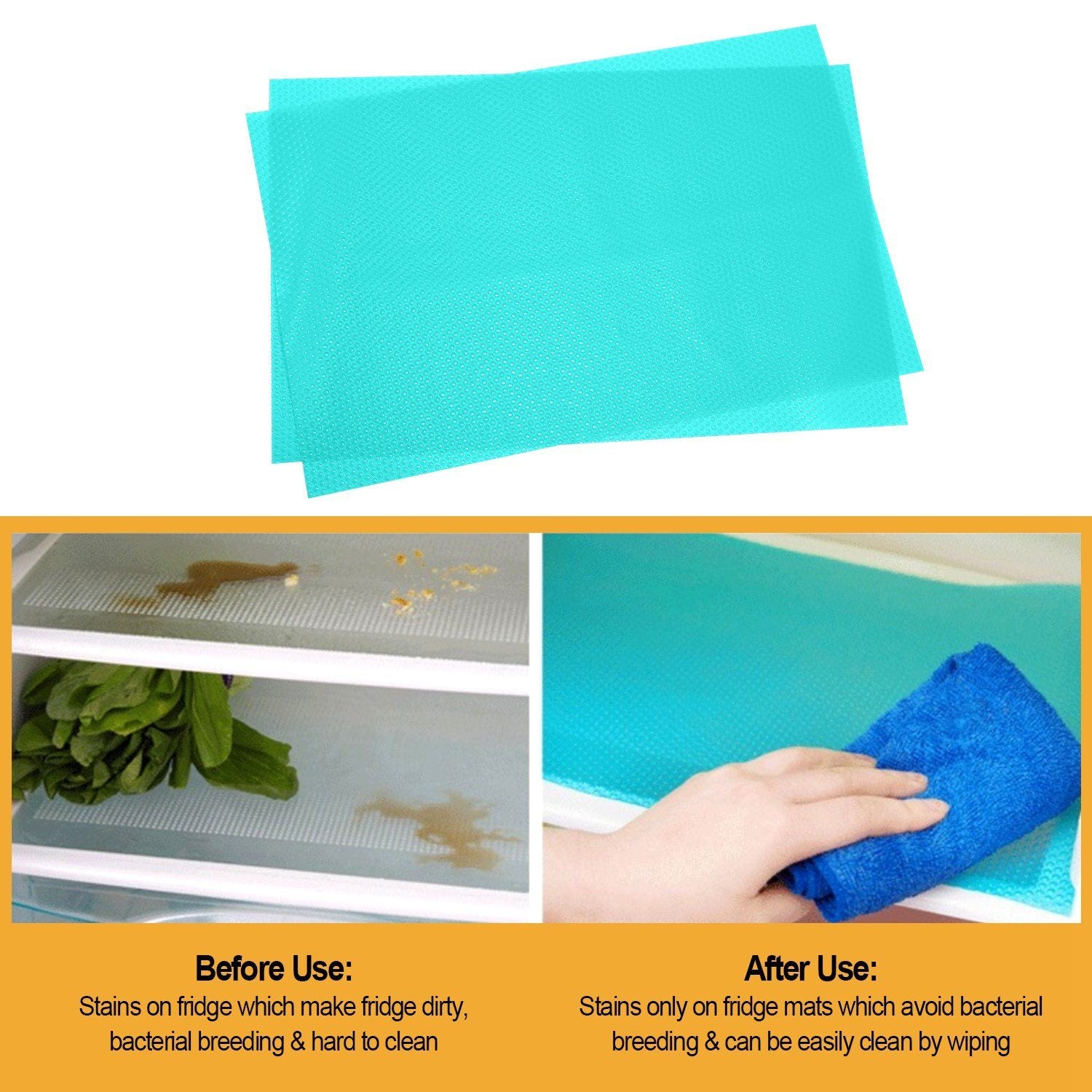 2-Pieces: Easy Clean Fridge Pads Kitchen & Dining - DailySale