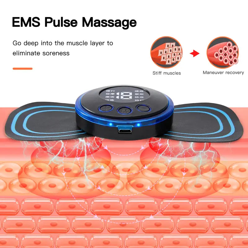 2-Pieces: Electric Neck Massage EMS Cervical Vertebra Massage Patch Wellness - DailySale