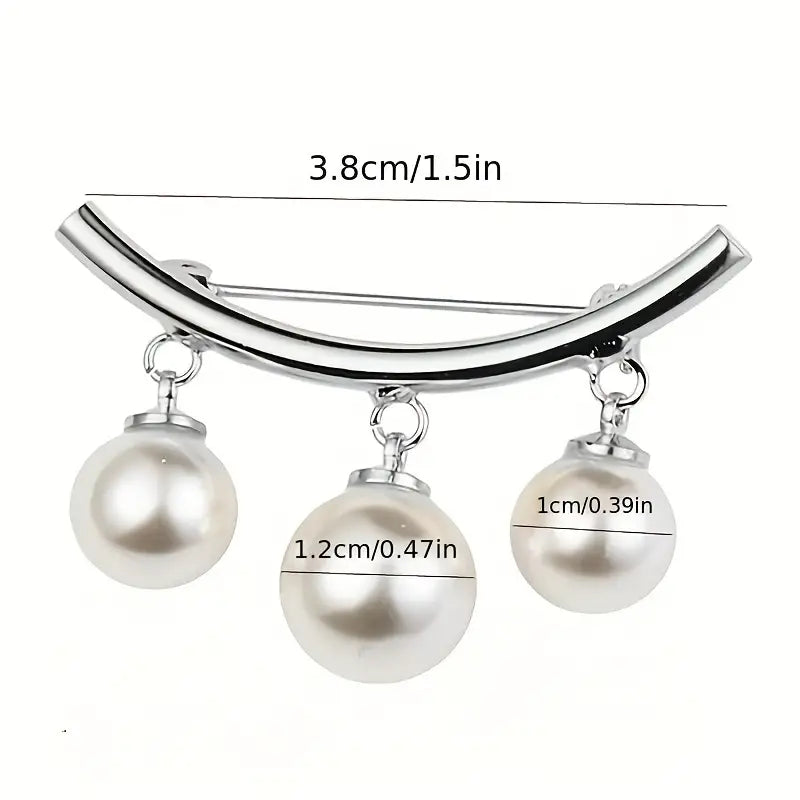 2-Pieces: Faux Pearl Neck Tie Pin Buckle Faux Pendant Women's Shoes & Accessories - DailySale