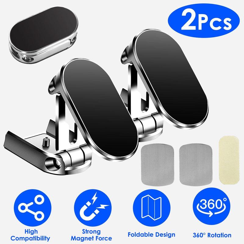 2-Pieces: Foldable Magnetic Car Phone Holder Automotive - DailySale