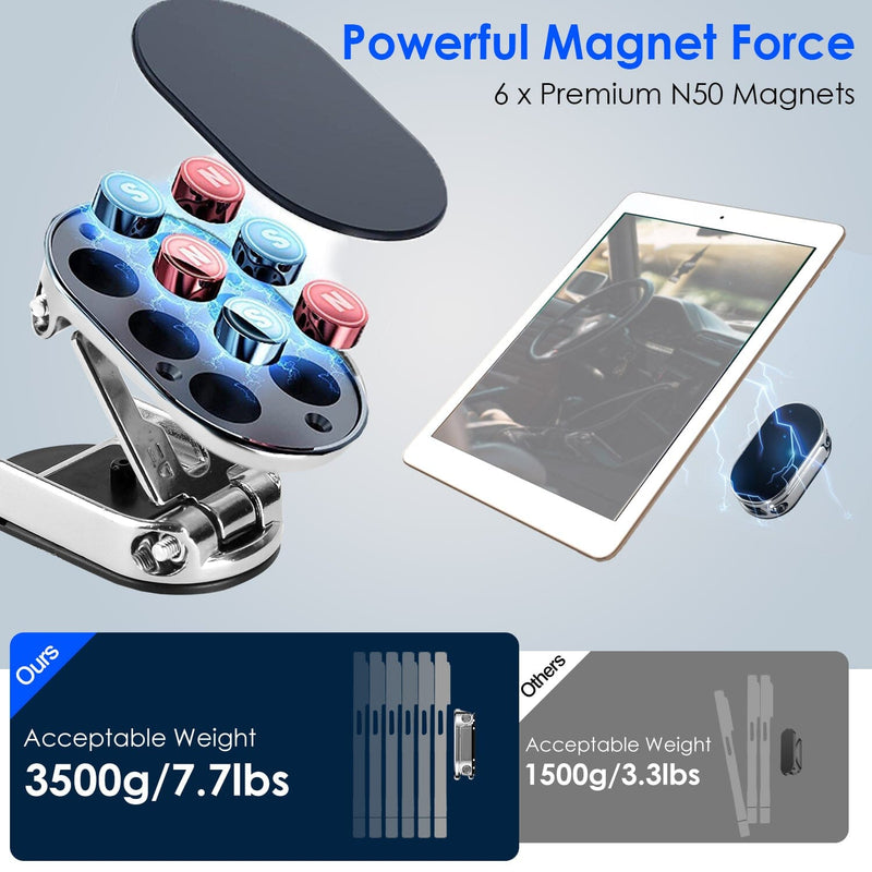 2-Pieces: Foldable Magnetic Car Phone Holder Automotive - DailySale