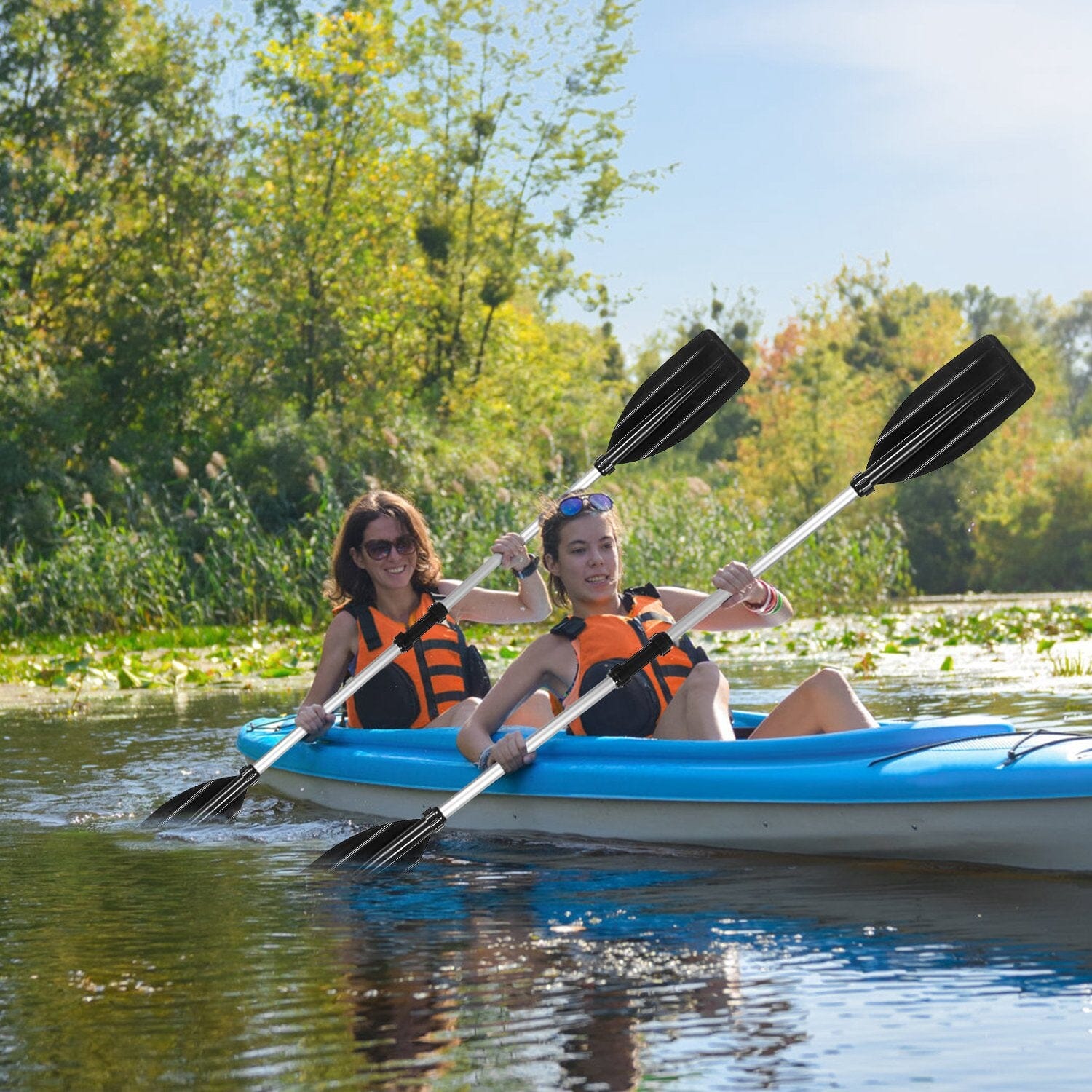 2-Pieces: Kayak Paddles Aluminum Alloy Detachable Canoe Sports & Outdoors - DailySale