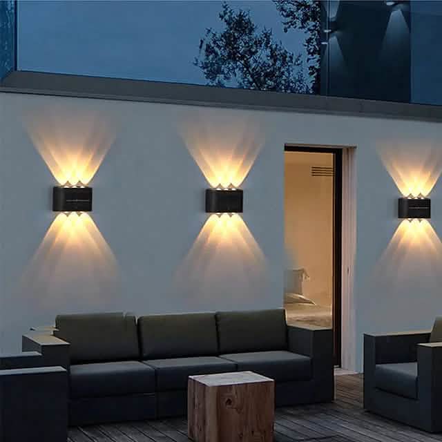 2-Pieces: Outdoor Wall Light Solar Waterproof LED Light Outdoor Lighting - DailySale