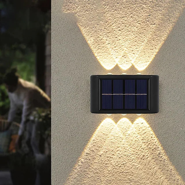 2-Pieces: Outdoor Wall Light Solar Waterproof LED Light Outdoor Lighting - DailySale