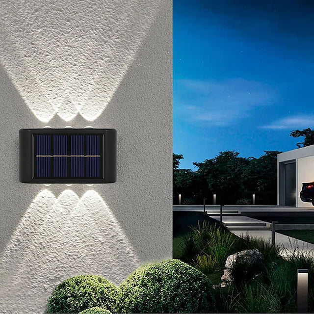 2-Pieces: Outdoor Wall Light Solar Waterproof LED Light Outdoor Lighting - DailySale