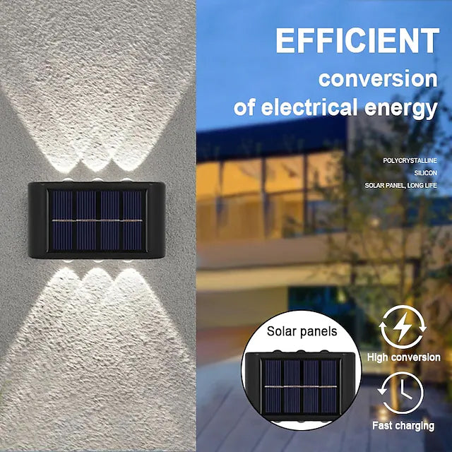 2-Pieces: Outdoor Wall Light Solar Waterproof LED Light Outdoor Lighting - DailySale