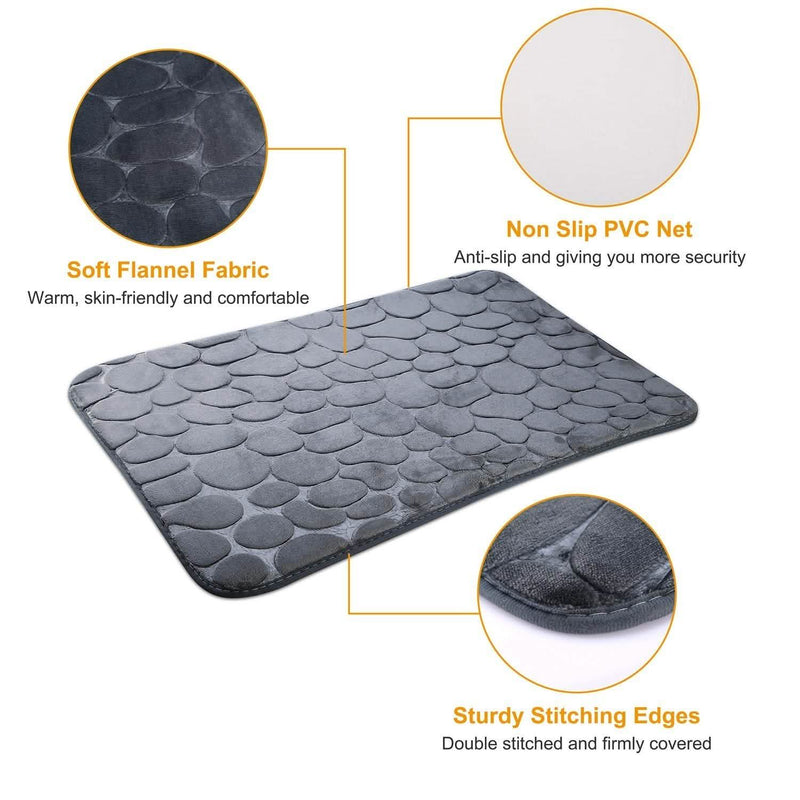 2-Pieces Set: Bathroom Rugs Luxury Flannel Non-Slip Bath - DailySale